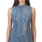 Forever 21 (B-38) Short sleeves womens top size S blue color Photo 0