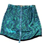 ZARA wave sequined high waisted mini skirt. Green & blue. XS. GUC Photo 2