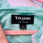 PacSun Playboy Jacket Hoodie 1/4 Zip Blue green Women's size Large Photo 2