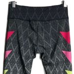 Onzie  Pants Womens Small‎ Medium Hot Yoga Legging Gray Multicolor Triangle Print Photo 3