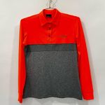 Titleist Bright Neon Orange/Gray Polo Shirt Size Medium Long Sleeve Athleisure Photo 4