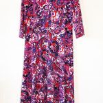 Mary Roberts New York Purple And Pink Paisley Long Sleeve Maxi Dress Size XL Photo 1