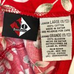 No Boundaries Vintage Y2K 90s Red Floral Mini Sun Dress White Flower Leaf Spaghetti Strap Lace Photo 6