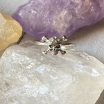 Skull Top Grade Crystal Rhodium Brass Ring Size 8 Silver Photo 1