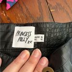 Princess Polly  faux leather embossed black pants with slit detail size 12 Photo 1