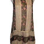 Free People Melanie tan floral beaded mini sleeveless dress size S Photo 1