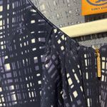 Tory Burch NWT Clementine Plaid A-Line Dress Large Navy Blue Print Ruffles Photo 5