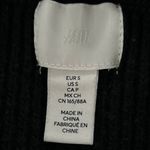 H&M HM Chunky Knit Striped QuarterZip Sweater Black & White Nautical Ribbed Pullover Photo 4