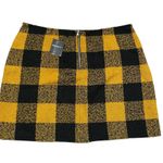 Forever 21 New Gold and Black Plaid Boucle Mini Skirt Plus 1X Photo 2