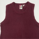 Vintage Sweater Vest 1980s Women Maroon Acrylic Sleeveless Top Retro Collegiate Red Photo 1