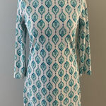 Cabana Life Tunic Dress Size S White Turquoise Beach Resort Shift Midi Beach Vac Photo 0