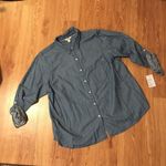 Croft & Barrow  Womens Button Front Shirt Plus Size 1X Denim Blue 100% Cotton NWT Photo 6