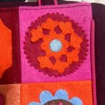 LULU GUINNESS Floral Felt Handbag Purple Photo 2