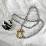 925 sterling silver Buffalo Turquoise carabiner Holder Necklace Womens Jewelry Black Photo 4