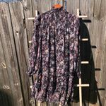 CeCe Black Floral Tiered Chiffon Long Sleeved Dress M Photo 12