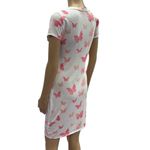 MRT 1030 White Butterfly Print Short Sleeve Tee Shirt Dress Womens Medium Photo 3