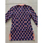 J. McLaughlin Top Womens Small Blue Orange Catalina Cloth Tunic Career Stretch Photo 3