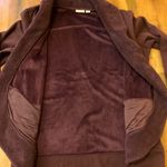 L.L.Bean Large Burgundy Shawl Collar Cardigan Fleece Lined Pockets Photo 7