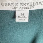 Green Envelope LA Deep green pleated neck sleeveless top size medium Photo 3