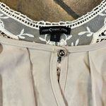 Cream/Tan Crossbody Wrap Blouse with Lace Back Small Tan Photo 8