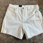 Gap NET New  Cheeky Midi High Rise Bermuda Shorts white distressed 12 31R pockets Photo 1