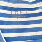 Loft NWOT  Vintage Soft Beaded Umbrella Striped Beachy Top T-shirt XL Photo 4