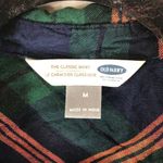 Old Navy Womens The Classic Flannel Shirt Button Down Plaid Green Orange Size M Photo 2