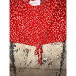 Mable Two Piece Set, crop top and shorts, red floral size Medium Photo 2