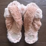 Anthropologie  Lexie Slippers Tan/light pink Plush Faux Fur M/L Photo 0