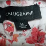 NWT Red and White Smocked Puff Sleeve Blouse with Tie Front Size M Photo 1