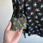 Sandro Paris Black Floral Button-Front Satin Dress- Size 38 (US 6) 100% Viscose Photo 8