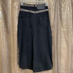 One Teaspoon Free People x  Black Denim Oak Studded Rocko Slit Maxi Skirt 2/24 NW Photo 1