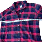 Gap  red & black buffalo plaid button down shirt fitted boyfriend size medium Photo 4