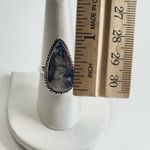 SUNSET Sodalite Genuine Stone 925 Sterling Silver Ring Blue Photo 5