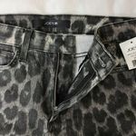 joe's jeans New Leopard Print Raw Hem High Rise Skinny Ankle Jeans Grey Photo 12