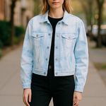 Kensie NWT  Oversized Denim Jacket Tie Dye Photo 0