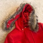 J.Crew Red Chateau Parka With Faux Fur Hood Womens Size 0 Winter Coat Jacket Photo 3