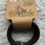 Justin Boots  Dark Brown Tooled Genuine Leather Cuff Bracelet Photo 0