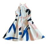 Elliatt Headway Abstract Print Scuba Skater Dress Mini Open Back Size Medium Photo 8