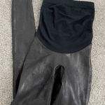 Spanx Mama Faux Leather Pregnancy Over The Belly Maternity Leggings in Black XS Photo 0