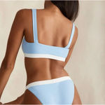 ONIA NWT Zoe Tricot Bikini Top in Airy Blue and White size large Photo 1