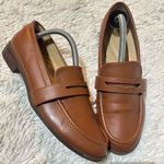 Just Fab Women’s Hans Brown Loafers Low Heel Faux Leather size 7 Penny Loafer Photo 0