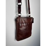 Y2K Lip Pell Italy Brown Genuine Leather Crossbody Bag Messenger Style Photo 5