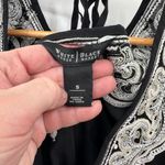 White House | Black Market Top Womens S Black Silk Sparkle Embroidered Old Money Photo 6