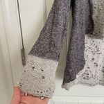 One World  women’s gray distressed drapey open‎ front knit cardigan petite large Photo 1