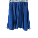 Sherri Hill  Blue Nude Beaded Skater Cocktail Dress Size 4 Photo 7