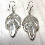 Sterling Silver TAXCO leaf shaped earrings, 13.2g Photo 2