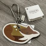 Coach Fox Leather Keychain Photo 0