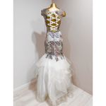 Colors Dress  1961 Floral Embroidered Mermaid Wedding Prom Formal Dress Size 0 Photo 3