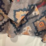 Trisha Tyler Size S Navy Blue Aztec Print Long Sleeve Mock Neck Stretch Top Photo 3